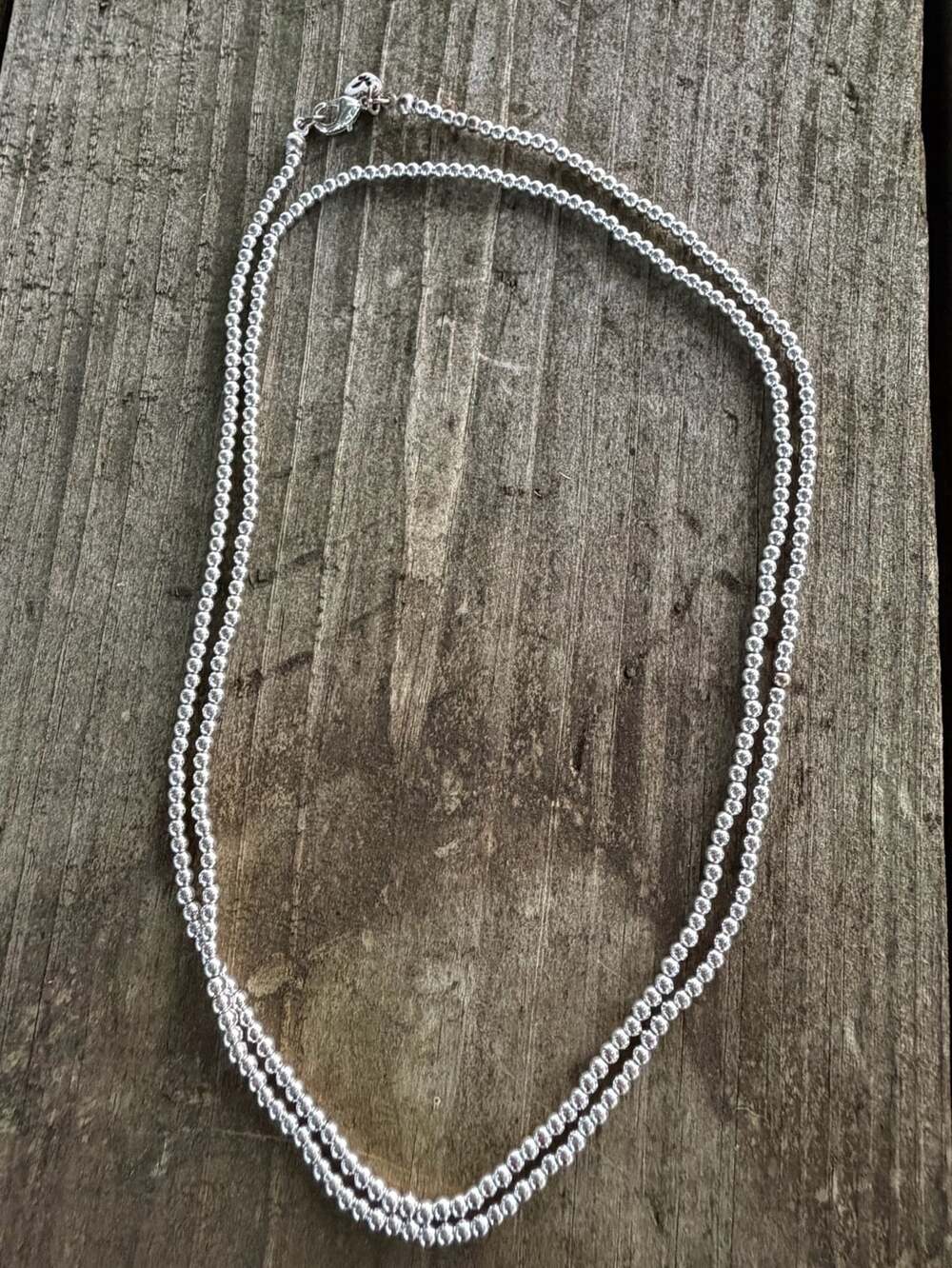 Y2K American Eagle Silver beaded grand necklace